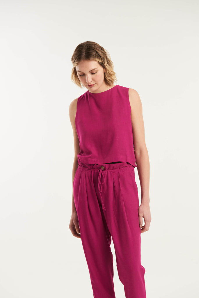 Anne Island Side Button Sleeveless Top - MyBasic-BR Connection Limited