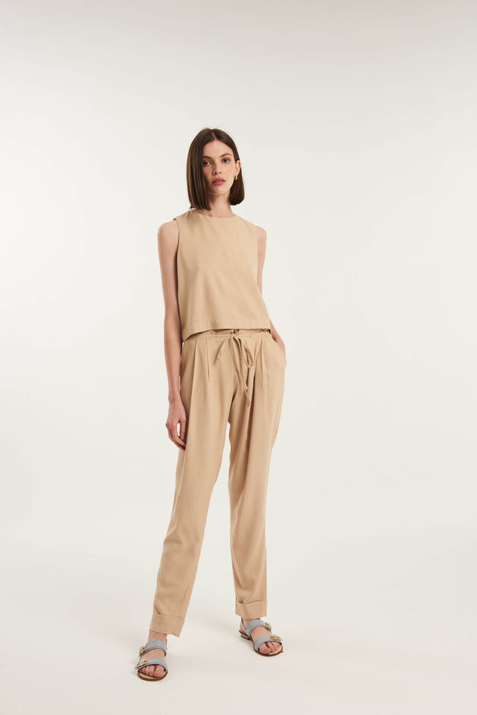 Anne Island Side Button Sleeveless Top - MyBasic-BR Connection Limited