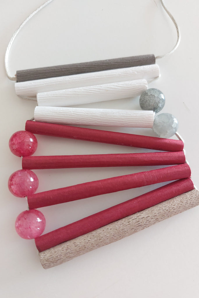 Geometric Agate and Paper Necklace - Imaterial-BR Connection Limited