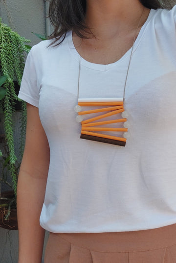 Geometric Agate and Paper Necklace - Imaterial-BR Connection Limited