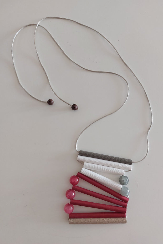 Geometric Agate and Paper Necklace - Imaterial-BR Connection Limited