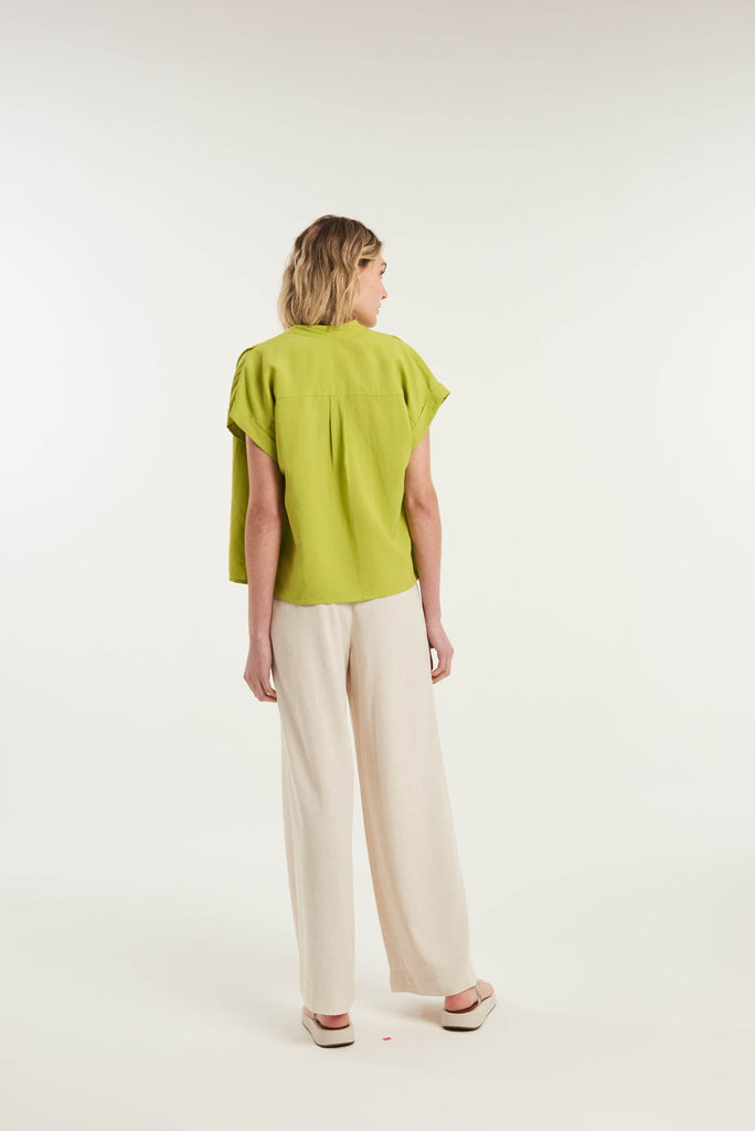 Gomati Short Sleeved Linen Shirt - MyBasic-BR Connection Limited