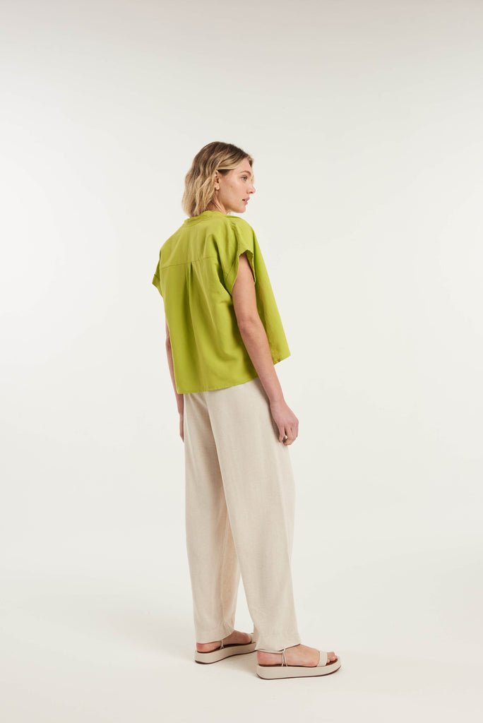 Gomati Short Sleeved Linen Shirt - MyBasic-BR Connection Limited