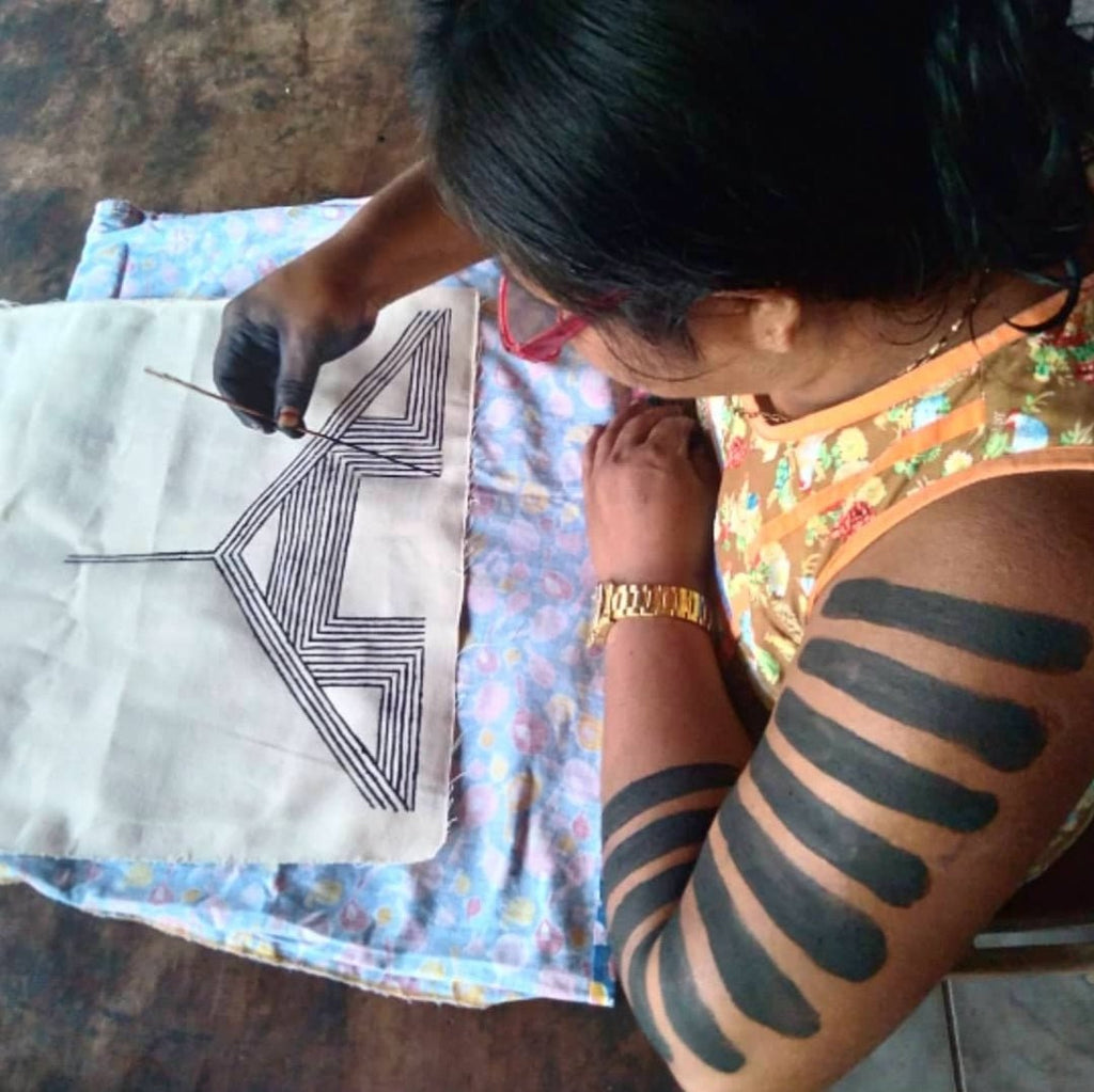 Indigenous Cotton Canvas Screen Print - Kayapó - Imaterial-BR Connection Limited