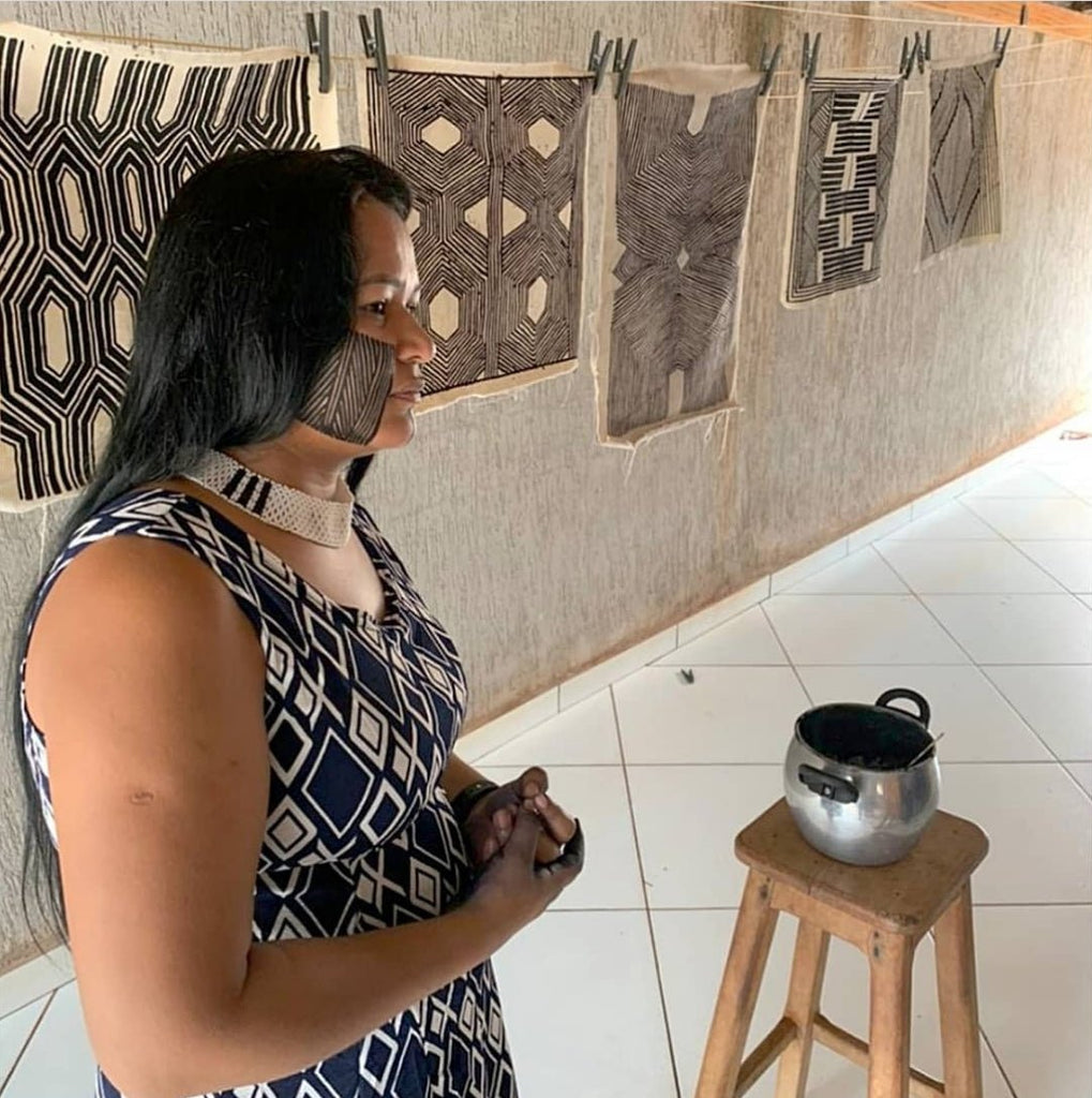 Indigenous Cotton Canvas Screen Print - Kayapó - Imaterial-BR Connection Limited