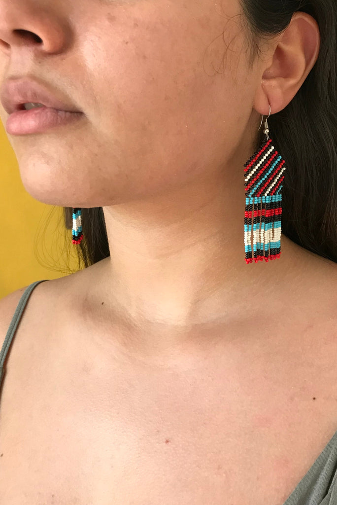 Indigenous Small Strip Bead Earrings - Waurá - Imaterial-BR Connection Limited