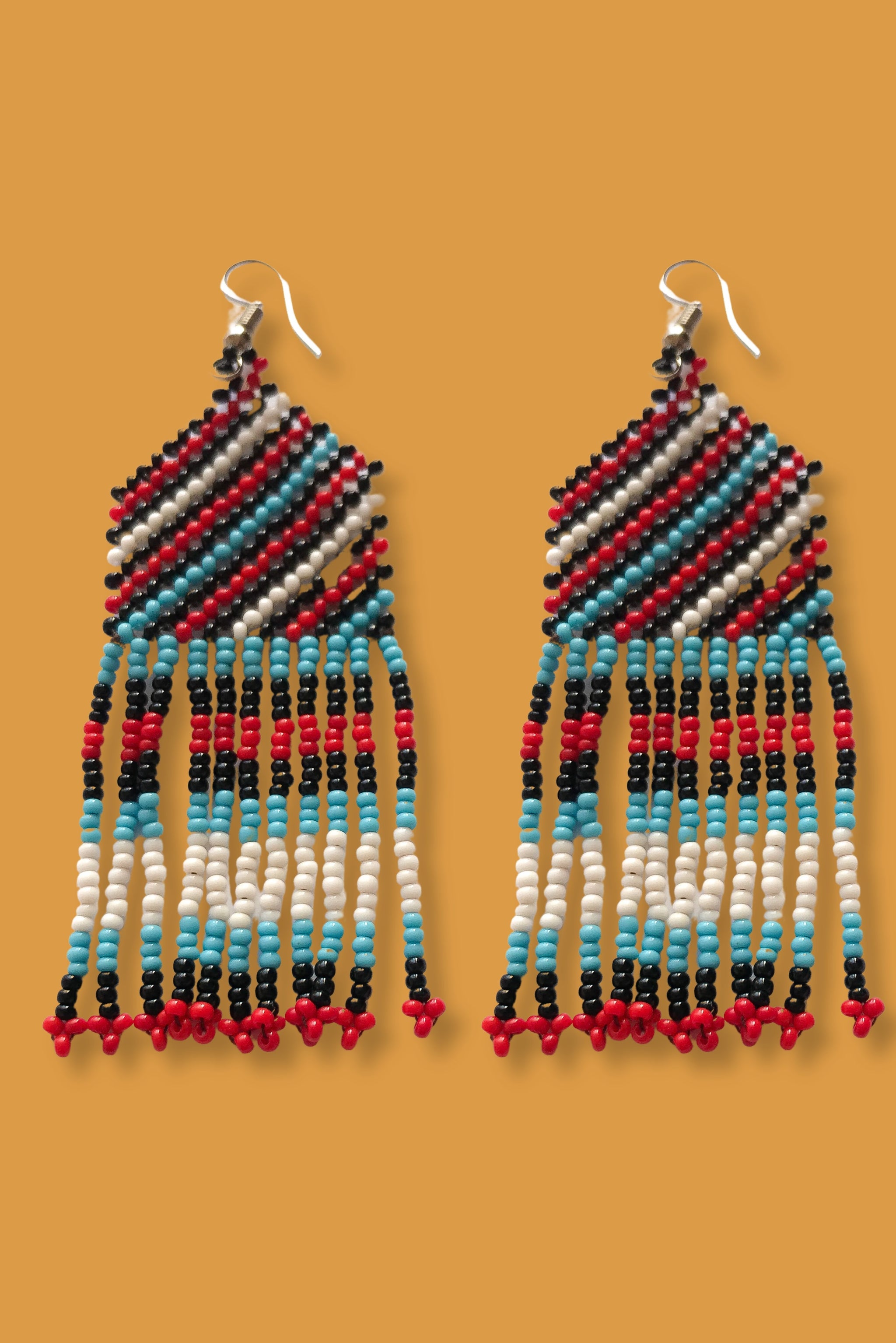 Indigenous Small Strip Bead Earrings Waurá – Caipora UK