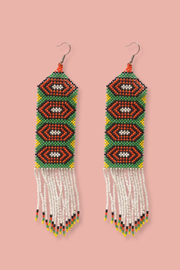 Indigenous Strip Bead Earrings - Waurá - Imaterial-BR Connection Limited