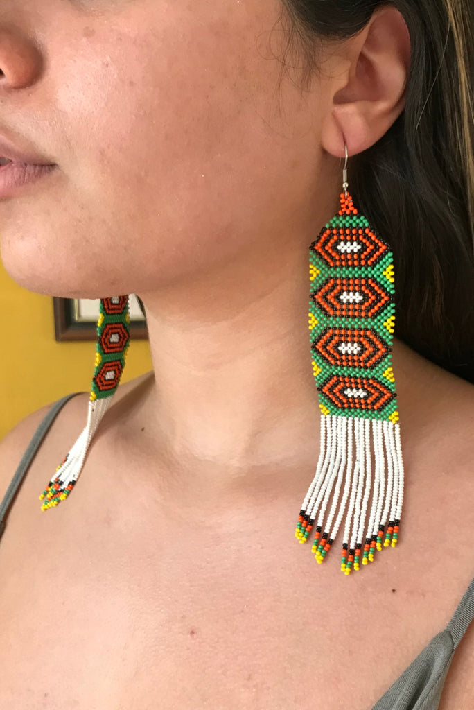 Indigenous Strip Bead Earrings - Waurá - Imaterial-BR Connection Limited