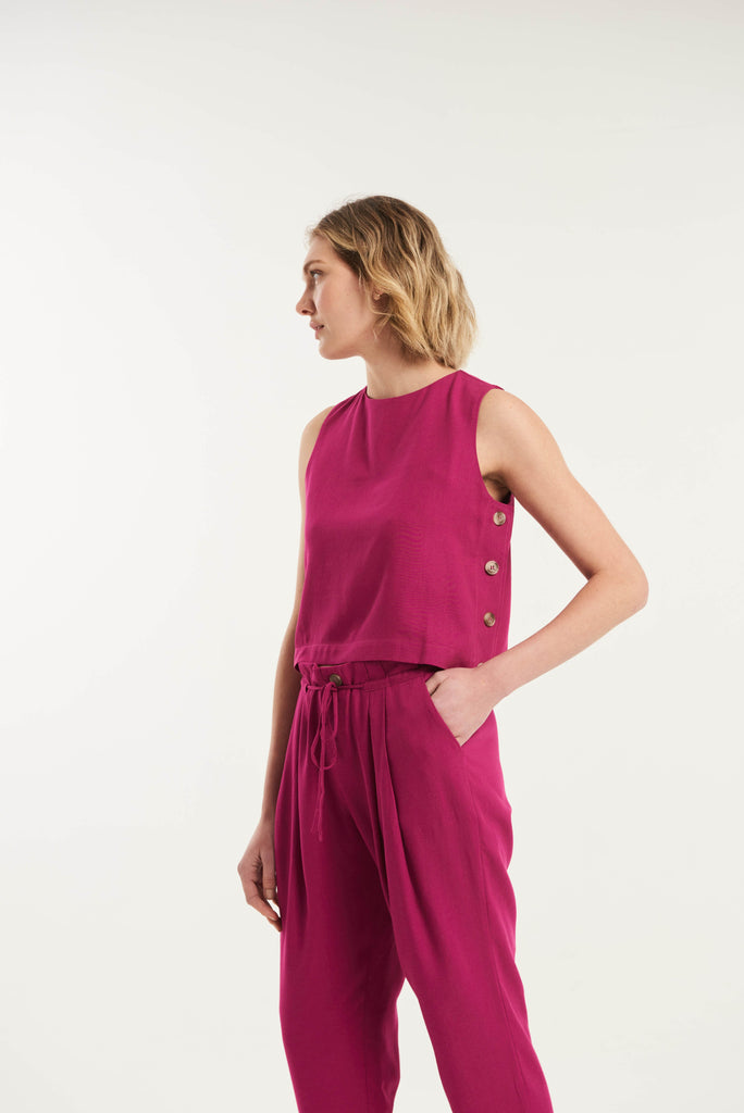 Orango Tapered Drawstring Linen Trousers - MyBasic-BR Connection Limited