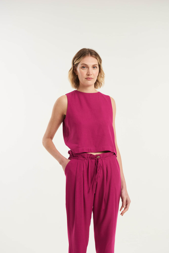 Orango Tapered Drawstring Linen Trousers - MyBasic-BR Connection Limited