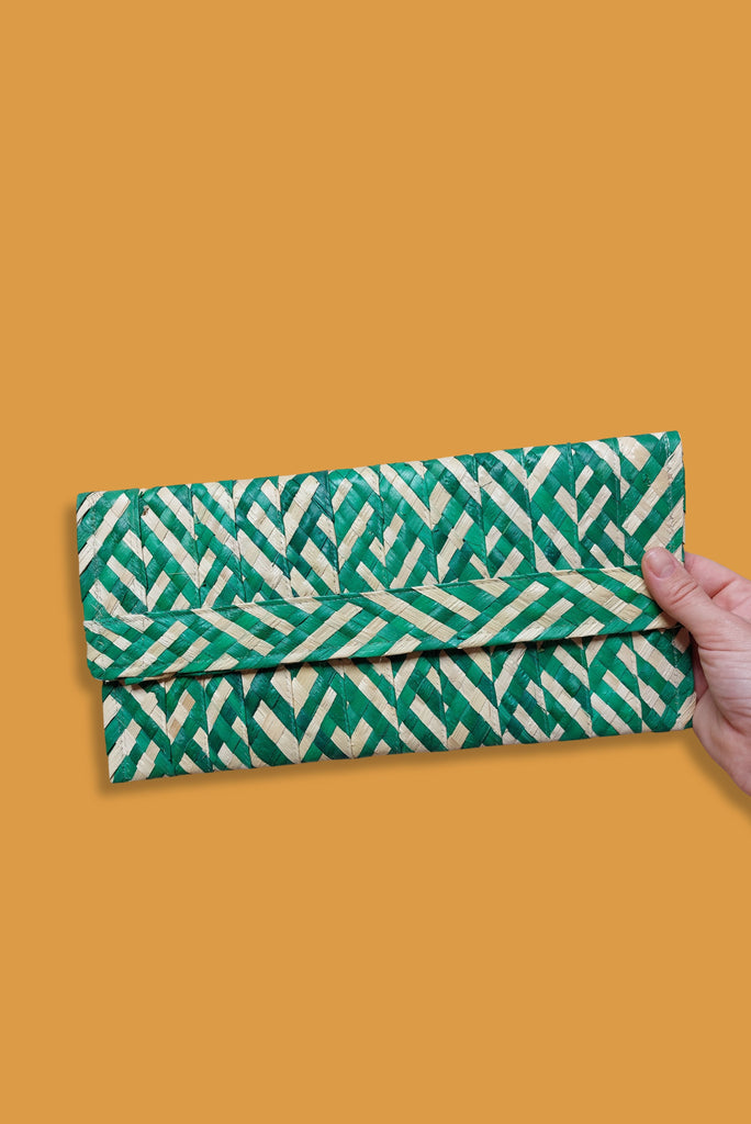 Palm Leaf Straw Clutch - Imaterial-BR Connection Limited