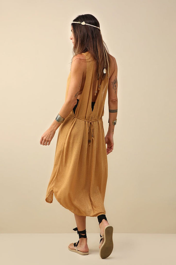 Pétalas Linen Knit Midi Dress - Cecilia Echenique-BR Connection Limited