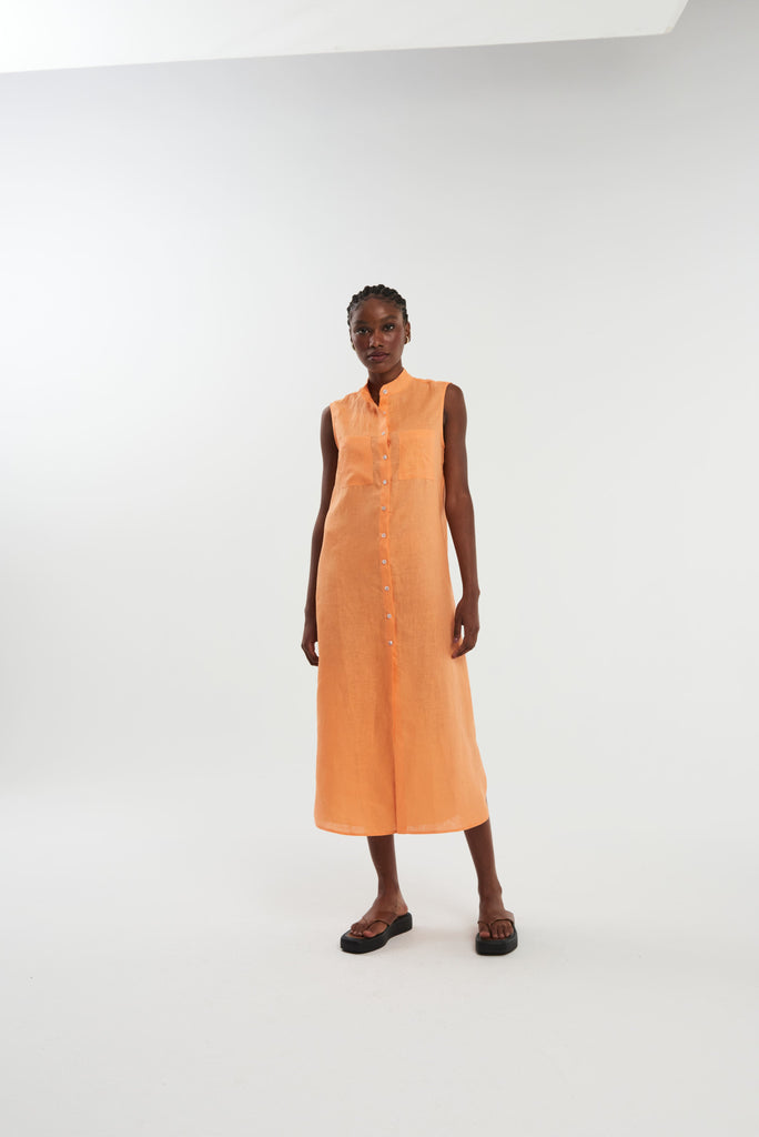 Serres Sleeveless Linen Shirt Dress - MyBasic-BR Connection Limited