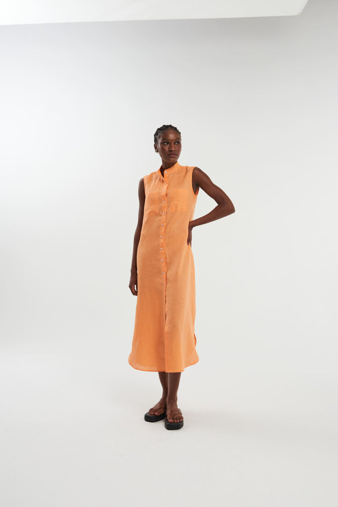 Serres Sleeveless Linen Shirt Dress - MyBasic-BR Connection Limited