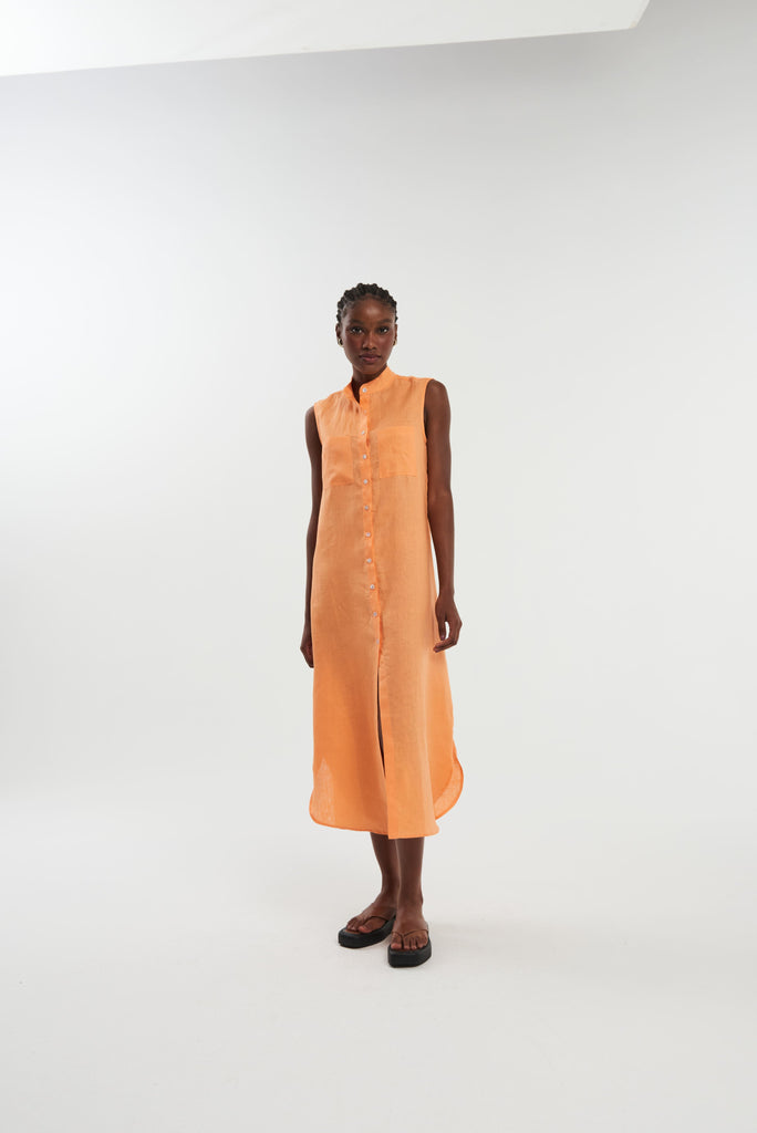 Serres Sleeveless Linen Shirt Dress - MyBasic-BR Connection Limited