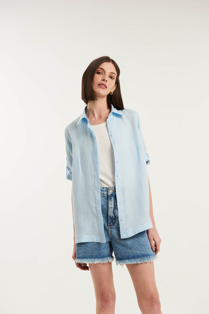 Spargi Lose-Fitting Linen Shirt - MyBasic-BR Connection Limited