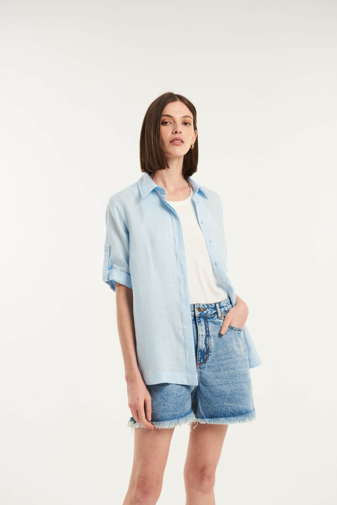 Spargi Lose-Fitting Linen Shirt - MyBasic-BR Connection Limited